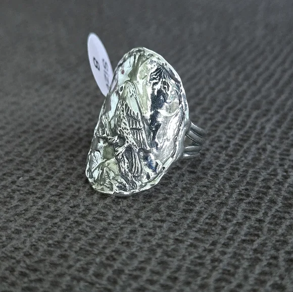 Noa Zuman Sterling Silver🤍 Embossed Bird🐦 Ring💍 - Picture 12 of 16